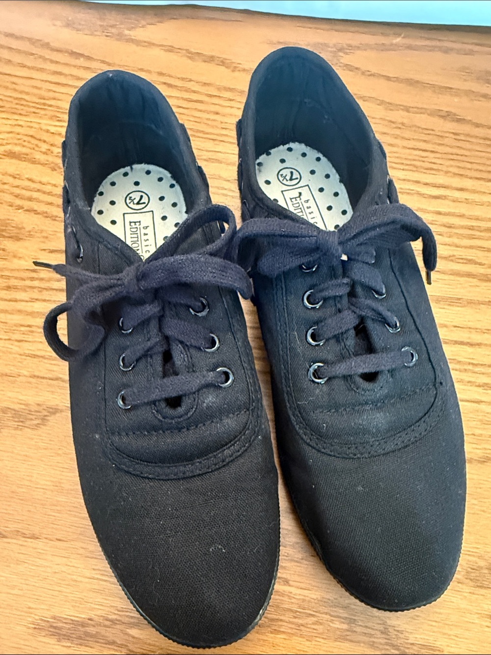 Basic Editions Black Canvas Lace-Up Kicks